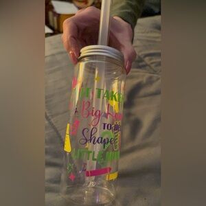 Colorful Motivational Tumbler with Straw